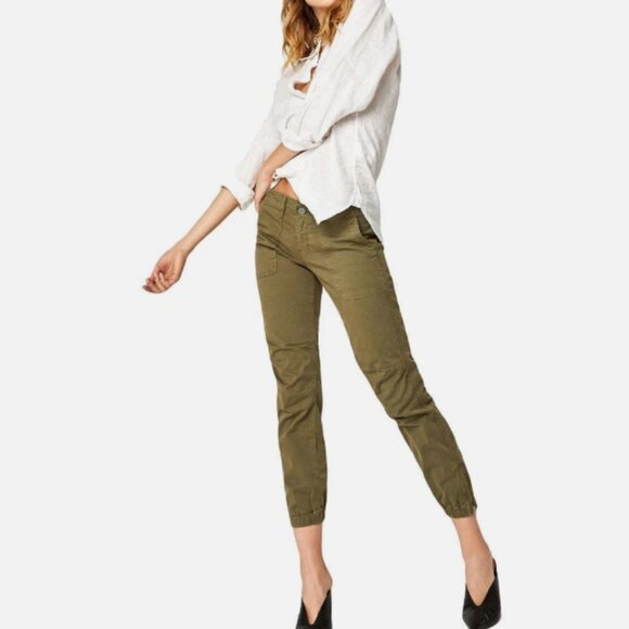Mavi Ivy Slim Cargo Jeans with Stretch Pockets in Khaki Green Size 27 - Picture 1 of 2